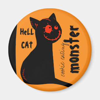 hel zwarte kat Halloween magneet