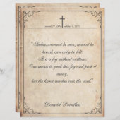 Helaas is het niet te zien - Funeral Card (Voorkant / Achterkant)