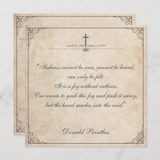 Helaas is het niet te zien - Funeral Card (Voorkant / Achterkant)