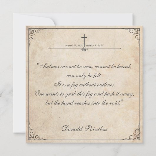 Helaas is het niet te zien - Funeral Card (Voorkant)