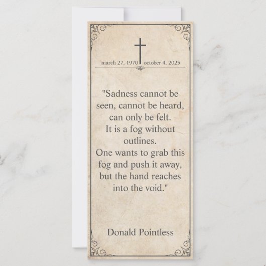 Helaas is het niet te zien - Funeral Card (Voorkant)