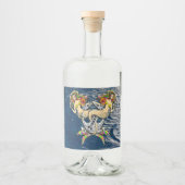 Helaas zeemeerminnen bij anker likeurfles etiket (Voorkant)