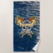 Helaas zeemeerminnen bij anker strandlaken (Voorkant)