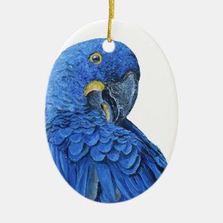 Helblauw Hyacinth Macaw Keramisch Ornament