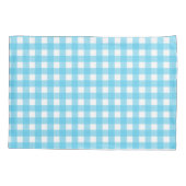 Helcerulean blue gingham kussensloop (Achterkant)