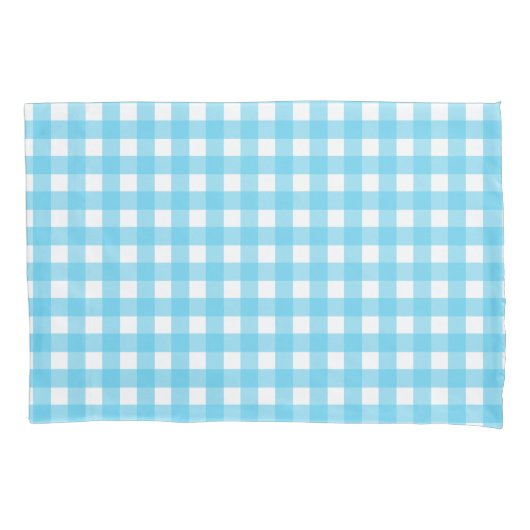Helcerulean blue gingham kussensloop (Voorkant)