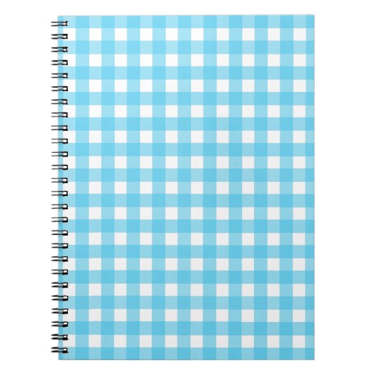 Helcerulean blue gingham notitieboek (Voorkant)