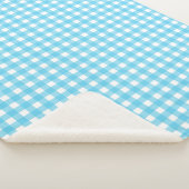 Helcerulean blue gingham sherpa deken (3/4)