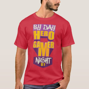 held by day gamer tegen night milonaire design voo t-shirt