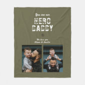 Held Daddy Vaderdag 2 Foto Collage Fleece Deken (Voorkant)