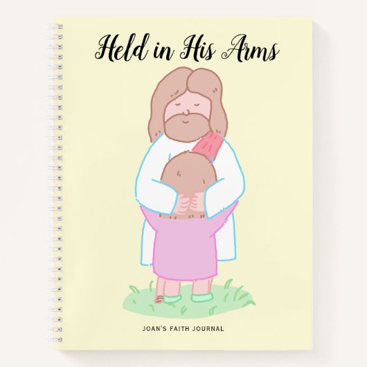 Held in His Arms Scripture personalized Notitieboek (Voorkant)