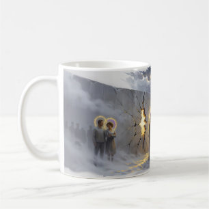 Helden Heilige Kus Brokkelende Muur Surrealistisch Koffiemok