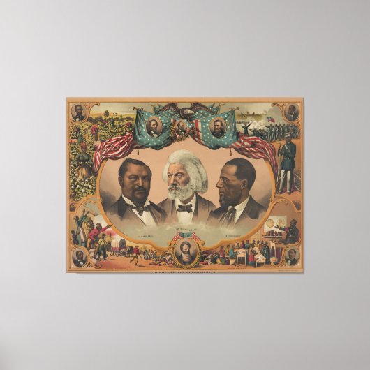helden van de gekleurde ras 1881 Frederick Douglas Canvas Afdruk (Voorkant)