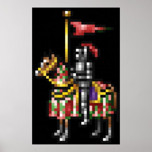 Helden van Might en Magic Knight Retro Pixel DOS Poster (Voorkant)