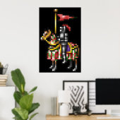 Helden van Might en Magic Knight Retro Pixel DOS Poster (Thuiskantoor)