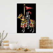 Helden van Might en Magic Knight Retro Pixel DOS Poster (Keuken)