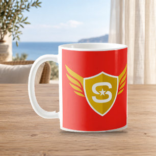 Heldenembleem met vleugels Rood Gouden Mok