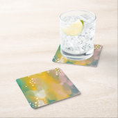 Helder abstract beschilderd. Penseelstreek modern Vierkante Kartonnen Onderzetter (Insitu)