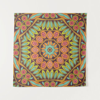 Helder abstract bloemenontwerp ornament. wandkleed