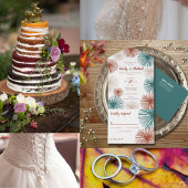 Helder Abstract donker Blauwgroen koper bisque All In One Uitnodiging