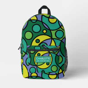 Helder abstract geometrisch cirkel retro patroon bedrukte rugzak