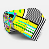 Helder abstract geometrisch neonpatroon stropdas (Opgerold)