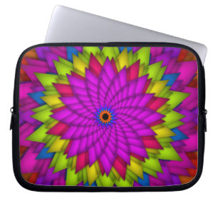 Helder Abstract Kleurrijke Bloem Laptop Sleeve