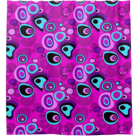 Helder, abstract, magenta douchegordijn (Voorkant)