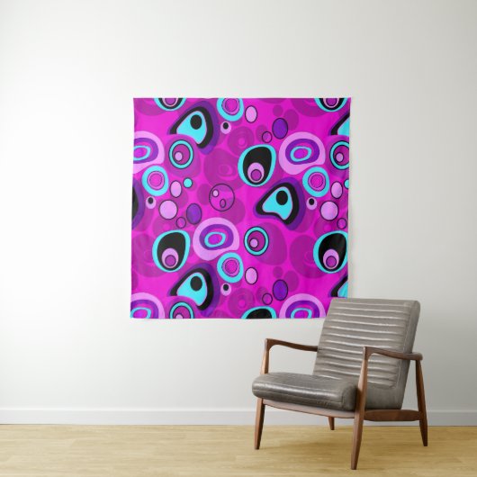 Helder, abstract, magenta wandkleed (In Situ (horizontaal))