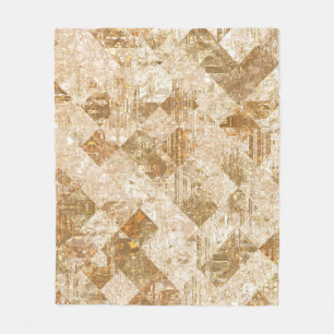 Helder abstract mozaïekgolden patroon fleece deken