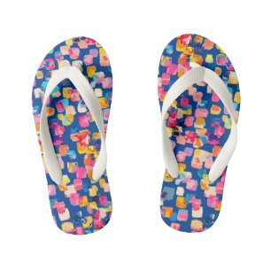 Helder Abstract vierkant patroon Kinder Teenslippers