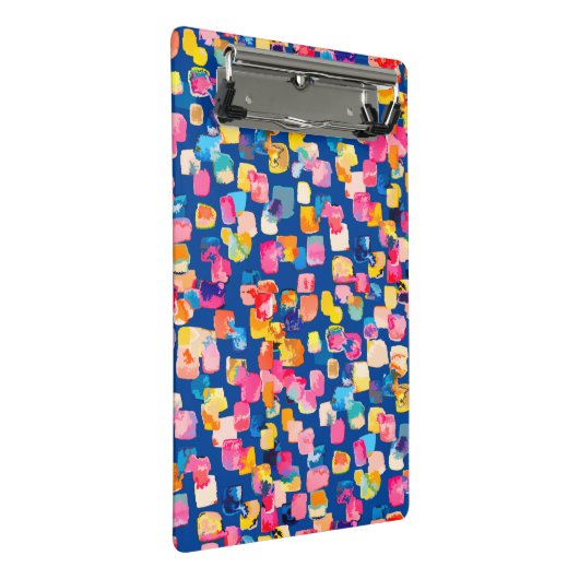 Helder Abstract vierkant vierkant patroon Mini Klembord (Schuin)