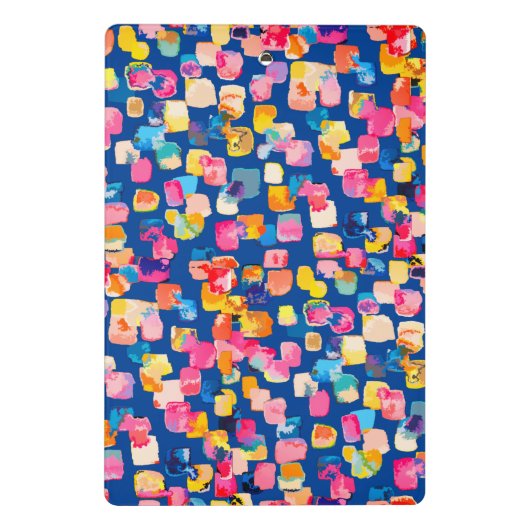 Helder Abstract vierkant vierkant patroon Mini Klembord (Achterkant)