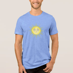 Helder Abstracte Zon Kunst Tri-Blend Shirt