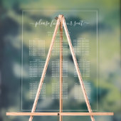 Helder Acrylaat Stoelen Chart Witte Tekst Trouwen Acryl Bord (Neutraal)