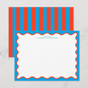Helder Aqua & Tangerine Golf Notitiekaart Kaart