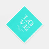 Helder Aqua, Witte LOVE Servetten (Hoek)