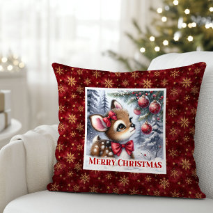 Helder Baby Ree Winter Scene Kinderkamer Decoratie Kussen