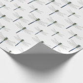 Helder blauw libellen patroon. cadeaupapier (Hoek)