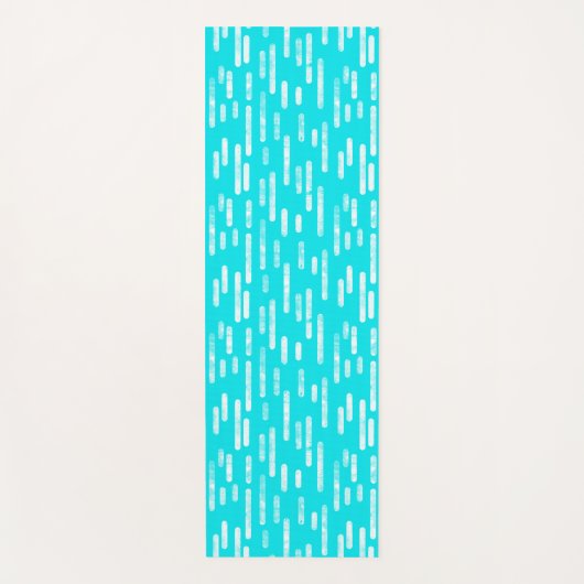 Helder blauw/turquoise inky afgeronde lijnen patro yogamat (Voorkant)