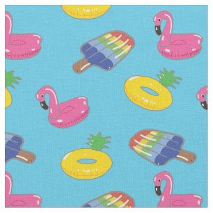 Helder blauw zomer zwembad drijvers patroon stof