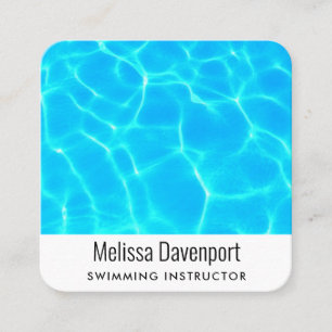 Helder blauw zwembad water foto Visitekaartje