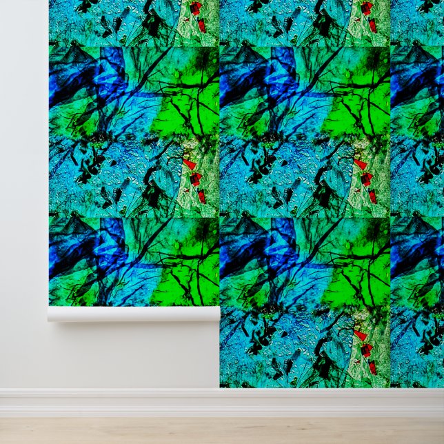 Helder blauwe textuur Behang,Schitterend fris blau Behang (Applicatie)