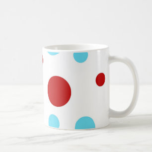 Helder Blauwgroen Turquoise Red White Polka Dots P Koffiemok