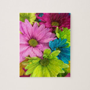 Helder Bloeiende Meerkleurige Wilde Bloemen Legpuzzel