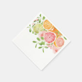 Helder bloem- en citrus bruiloftsfeest servet (Hoek)