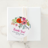 Helder bloemendank je bruidsdouche bedankjes labels (In situ)