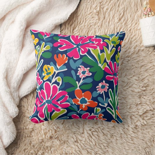 Helder bloemenmatisse stijl worp kussen (Deken)