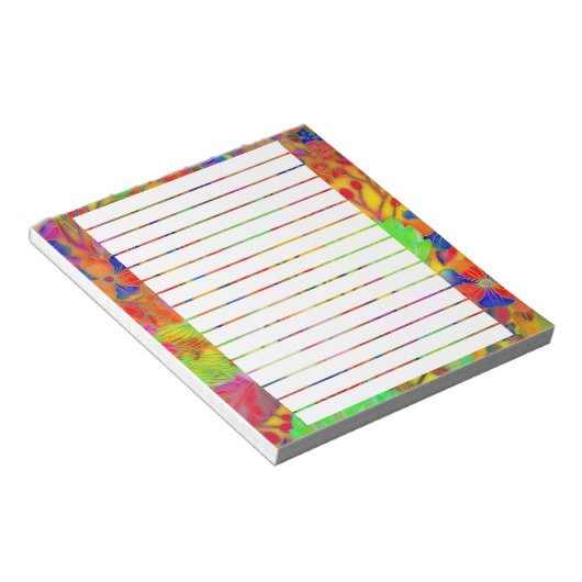 helder bloemmotief notitieblok (Schuin)