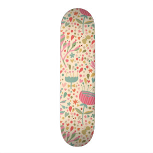Helder bloempatroon skateboard